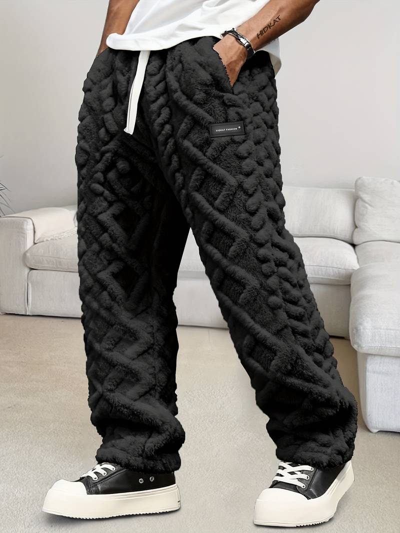 Zecharia - Pantaloni con motivo geometrico e vita elastica