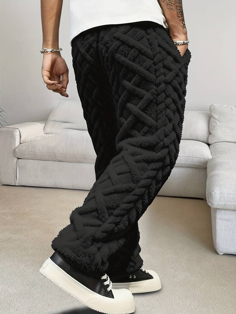 Zecharia - Pantaloni con motivo geometrico e vita elastica