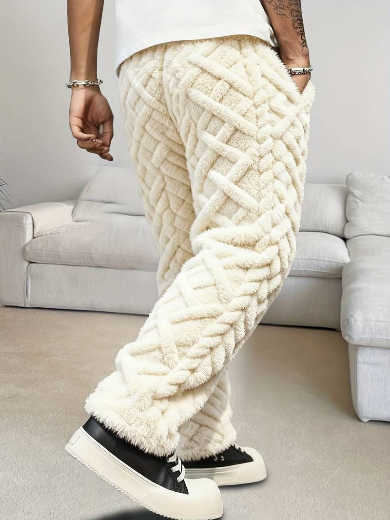 Zecharia - Pantaloni con motivo geometrico e vita elastica