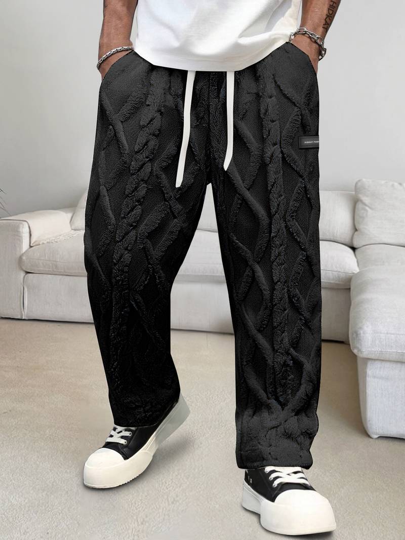 Zecharia - Pantaloni con motivo geometrico e vita elastica