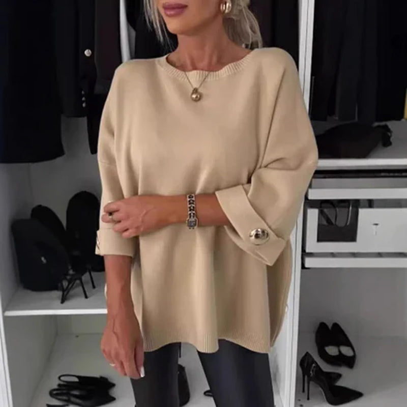 Zelinda – Legere Bluse mit Rundhalsausschnitt und langen Ärmeln