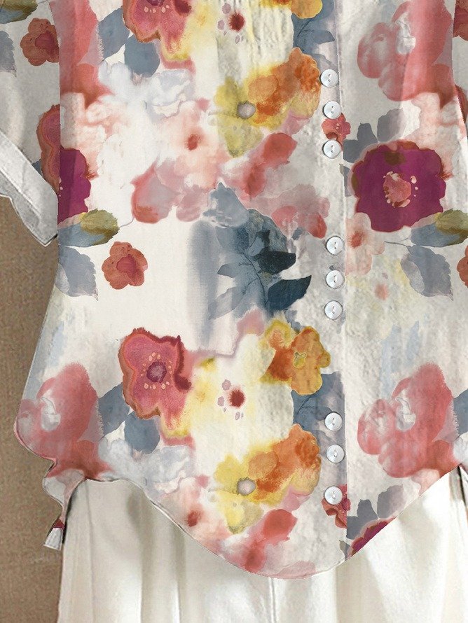 Zendaya – Freizeitbluse mit Blumenmuster und Knöpfen