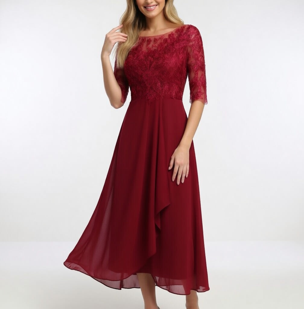 Zerda – Elegant Midi Dress Made of Lace