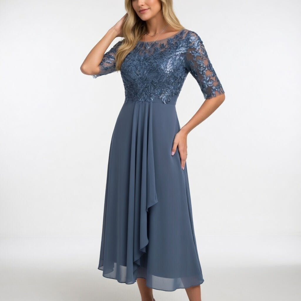 Zerda – Elegant Midi Dress Made of Lace