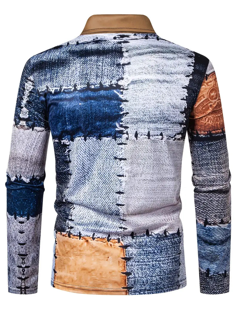 Zerem – Long Sleeve Shirt with Color Block and Zipper