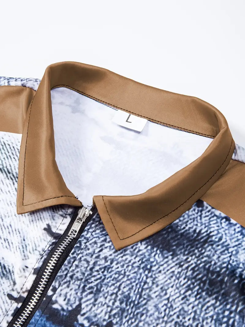 Zerem – Long Sleeve Shirt with Color Block and Zipper