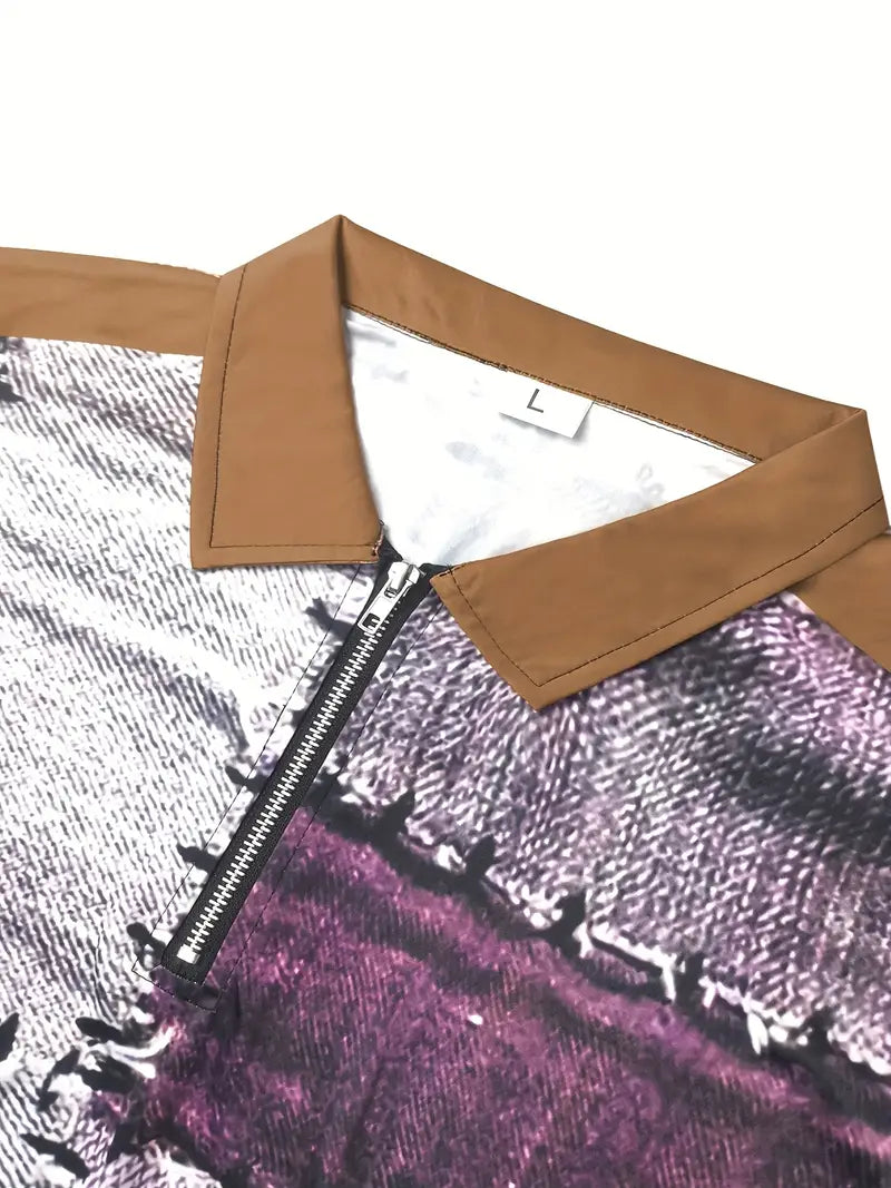 Zerem – Long Sleeve Shirt with Color Block and Zipper