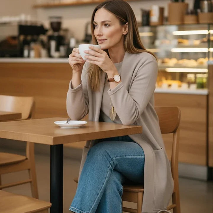 Zivara - Elegant 3-Piece Set with Long Cardigan Top and Pants
