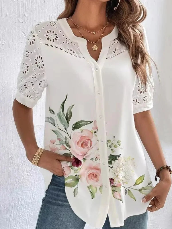 Zoila - Elegant Short-Sleeve Shirt