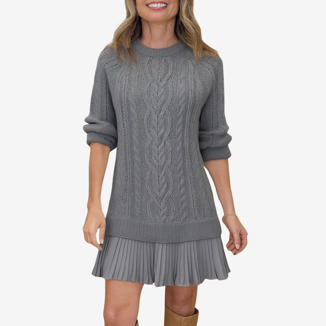 Zorina – Vestido de punto con falda plisada