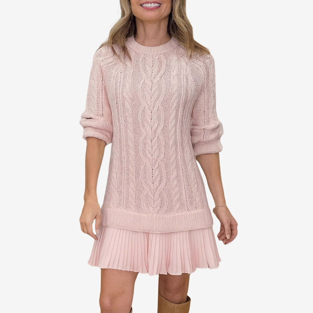 Zorina – Knit Dress with Pleated Skirt