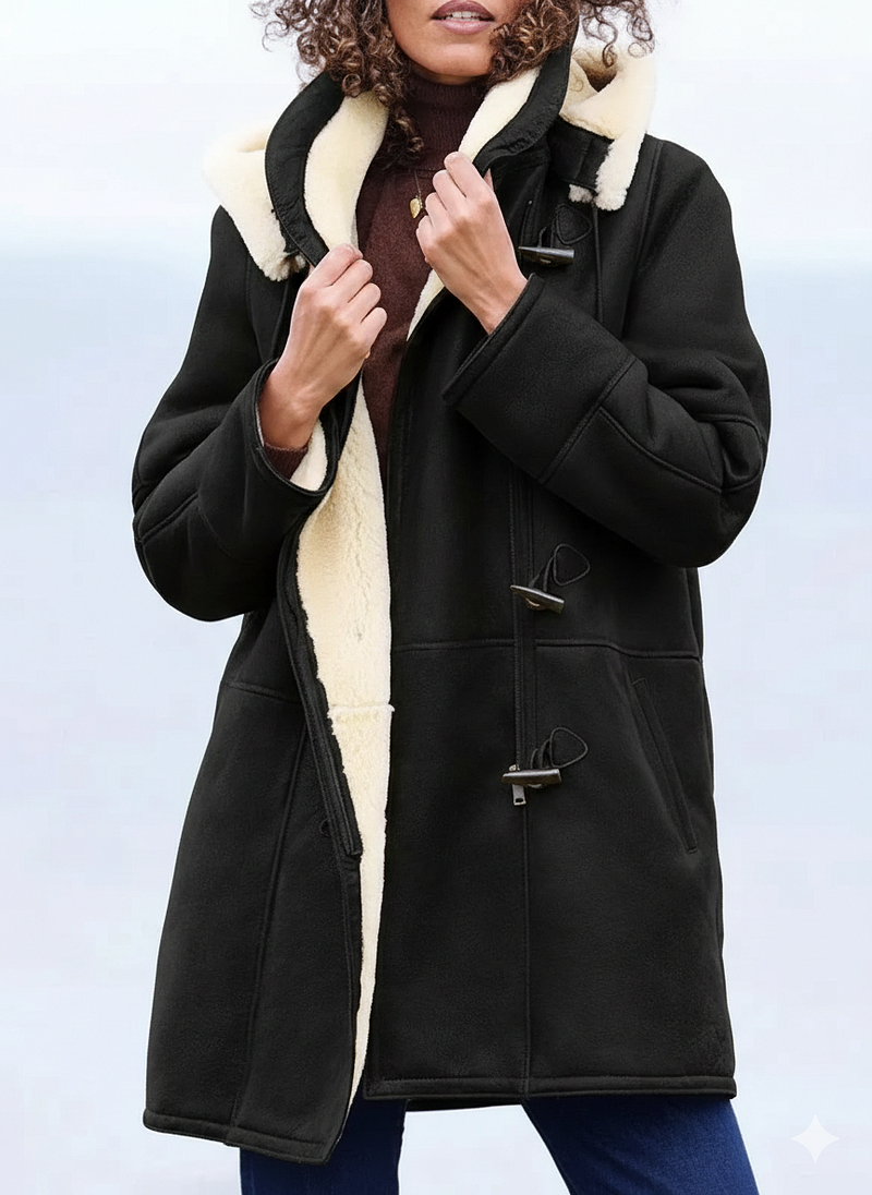 Zulika – Faux Suede Coat with Lambskin Lining