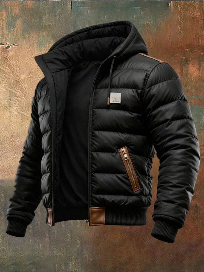 Zviad - Sudadera casual acolchada con bolsillo