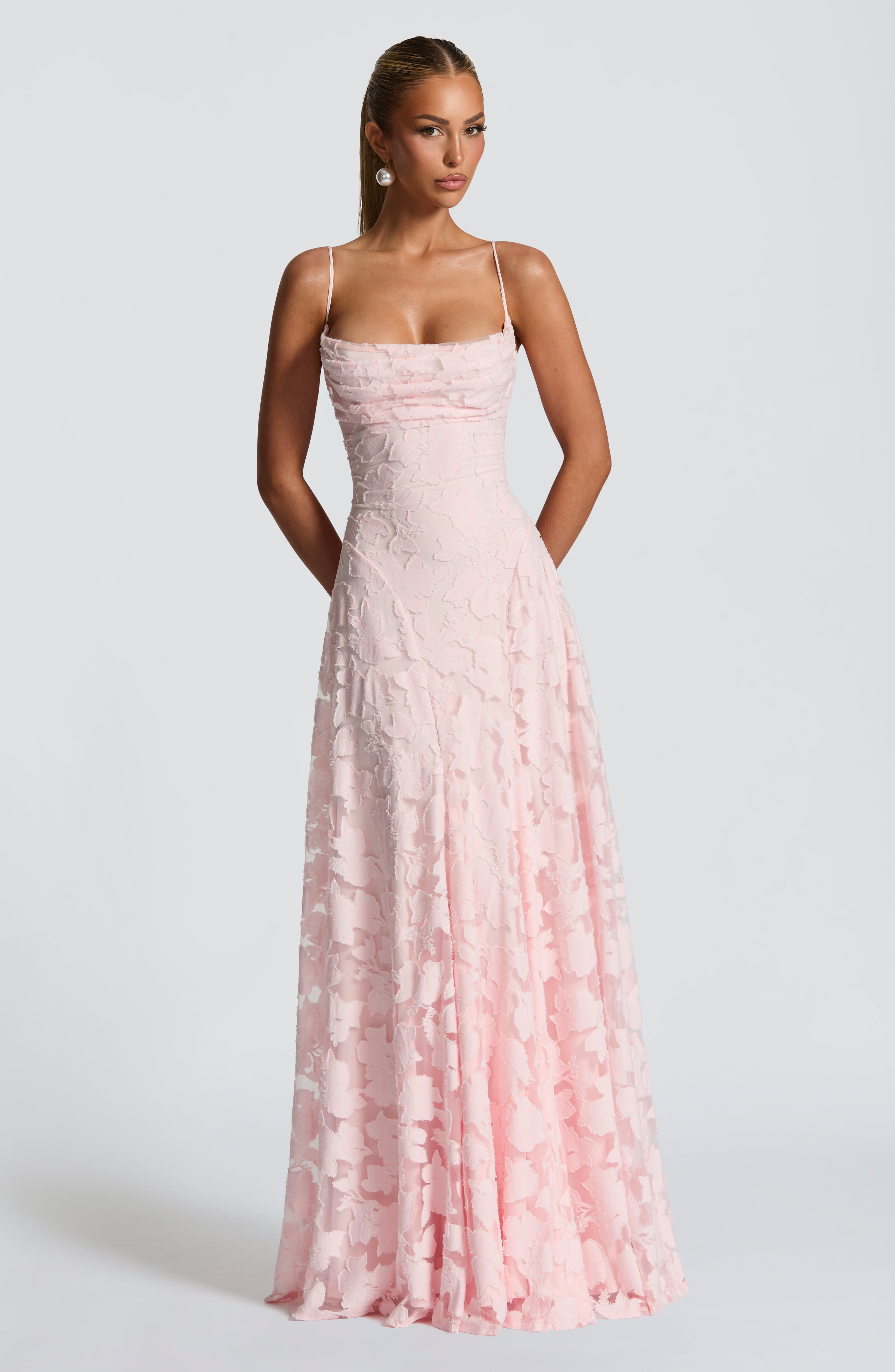 Alona – Elegant Lace Corset Maxi Dress