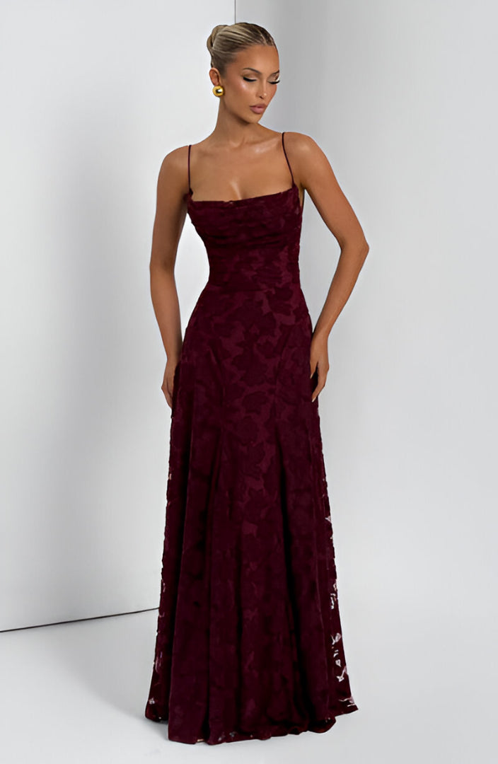 Alona – Elegant Lace Corset Maxi Dress