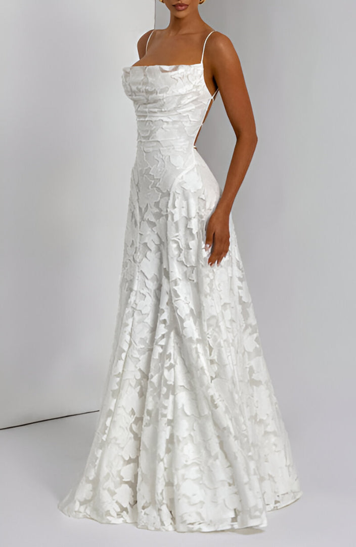 Alona – Elegant Lace Corset Maxi Dress