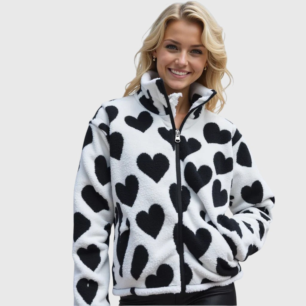 Almit - Langarmjacke mit Herzmotiven