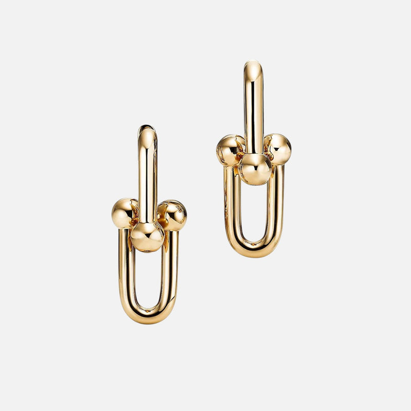 Modern Link Hoop Earrings