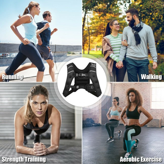 StridrEdge: Adjustable Weighted Vest Workout Equipment with Reflective Stripe