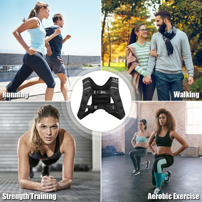 StridrEdge: Adjustable Weighted Vest Workout Equipment with Reflective Stripe
