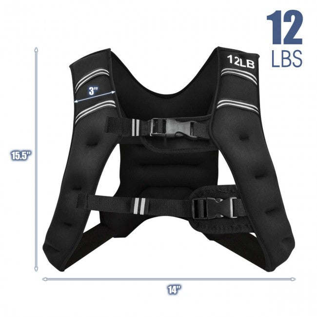 StridrEdge: Adjustable Weighted Vest Workout Equipment with Reflective Stripe