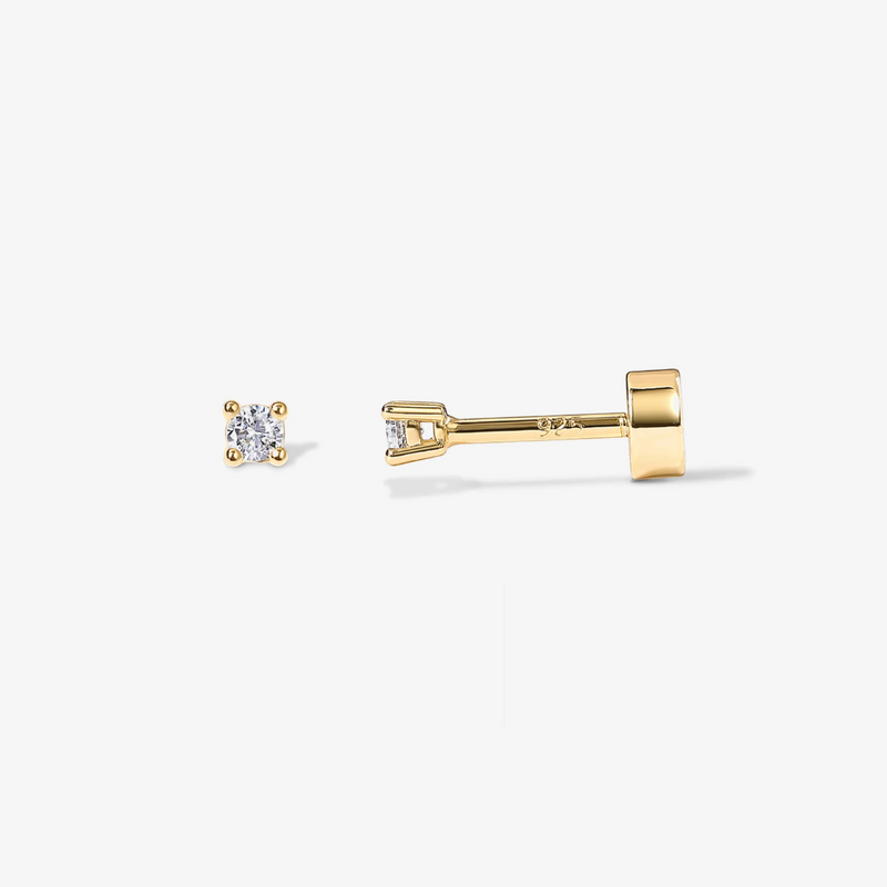 Dainty Diamond Flat Back Stud Earrings