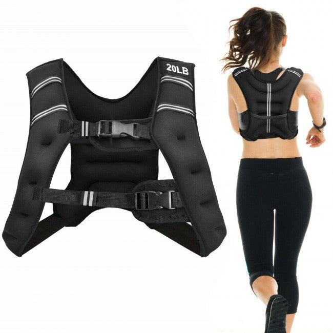 StridrEdge: Adjustable Weighted Vest Workout Equipment with Reflective Stripe