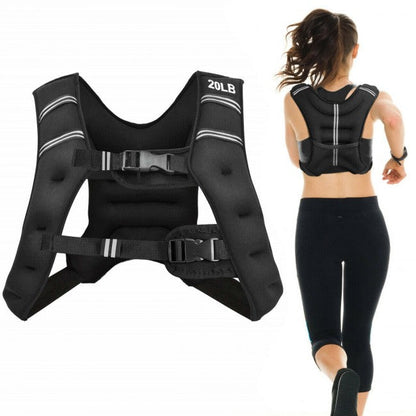 StridrEdge: Adjustable Weighted Vest Workout Equipment with Reflective Stripe