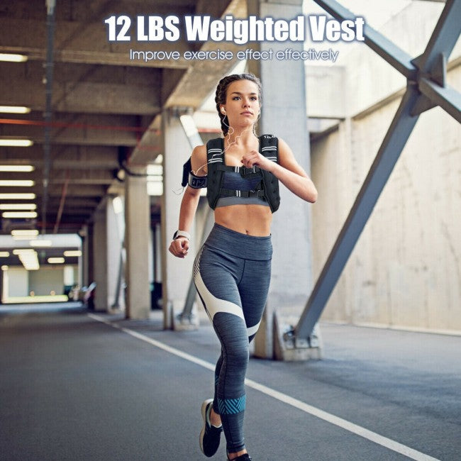 StridrEdge: Adjustable Weighted Vest Workout Equipment with Reflective Stripe