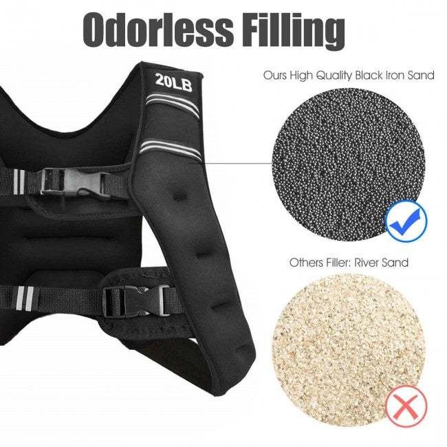 StridrEdge: Adjustable Weighted Vest Workout Equipment with Reflective Stripe