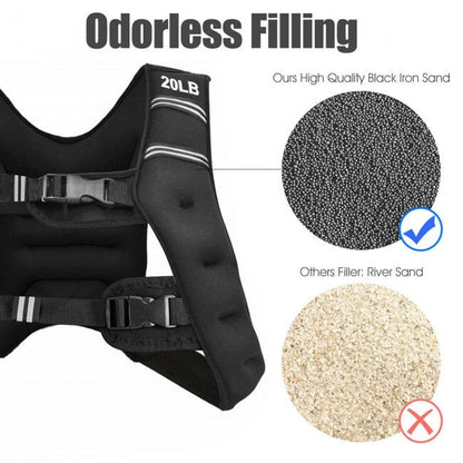 StridrEdge: Adjustable Weighted Vest Workout Equipment with Reflective Stripe