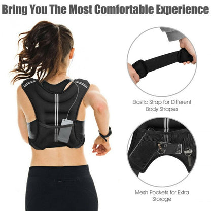 StridrEdge: Adjustable Weighted Vest Workout Equipment with Reflective Stripe