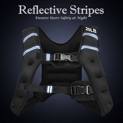 StridrEdge: Adjustable Weighted Vest Workout Equipment with Reflective Stripe