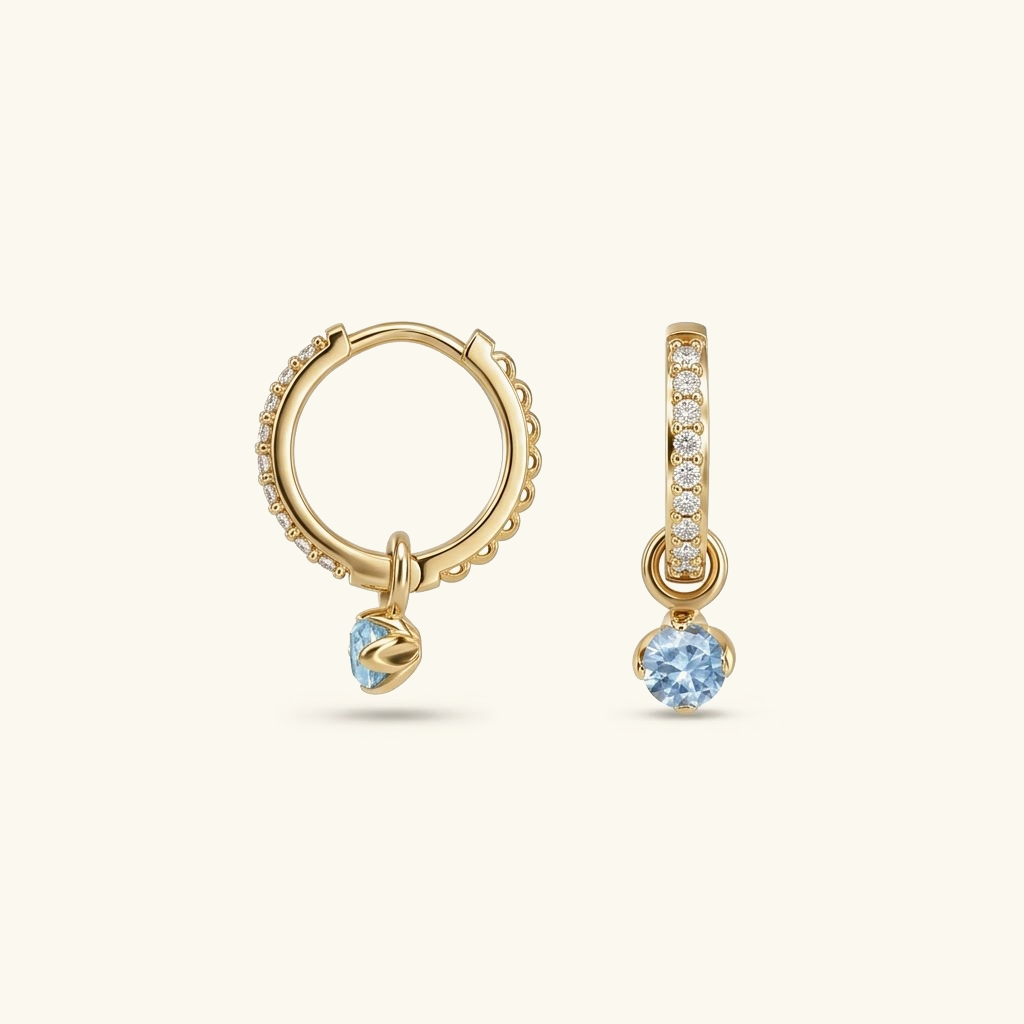 Orecchini a cerchio reversibili con diamanti Blake