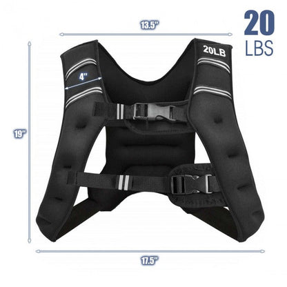 StridrEdge: Adjustable Weighted Vest Workout Equipment with Reflective Stripe