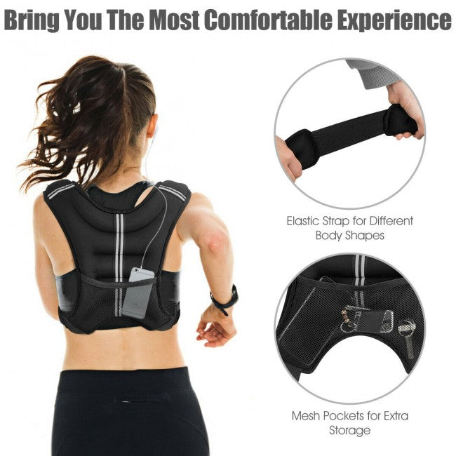 StridrEdge: Adjustable Weighted Vest Workout Equipment with Reflective Stripe