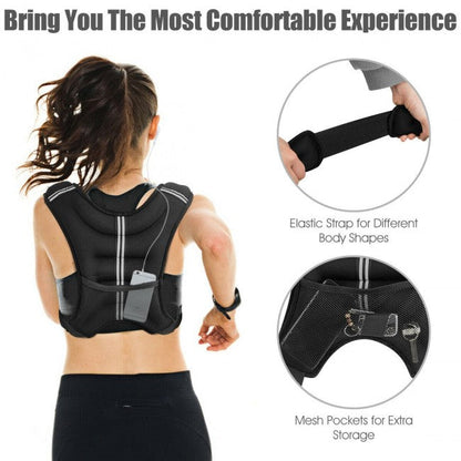 StridrEdge: Adjustable Weighted Vest Workout Equipment with Reflective Stripe