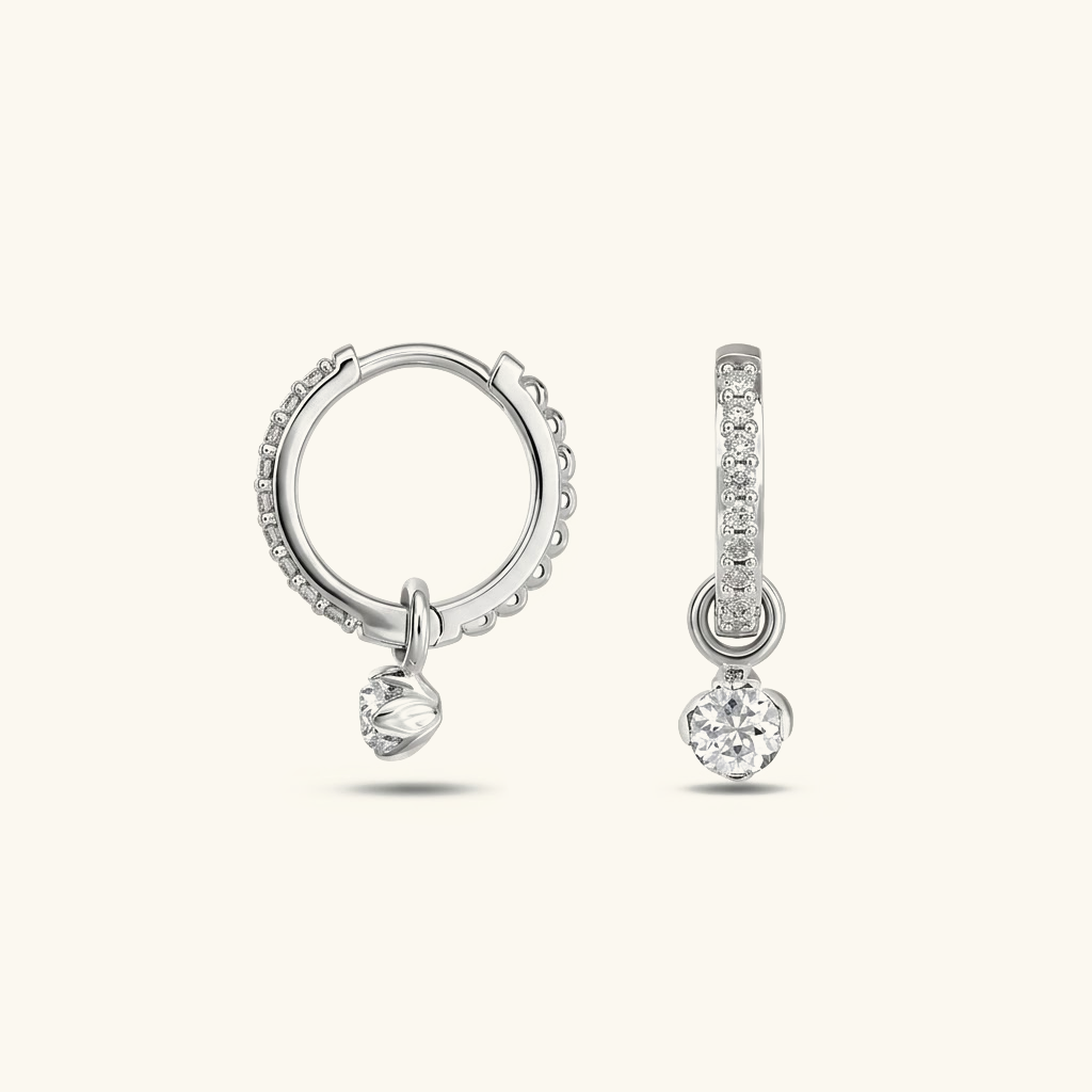 Orecchini a cerchio reversibili con diamanti Blake