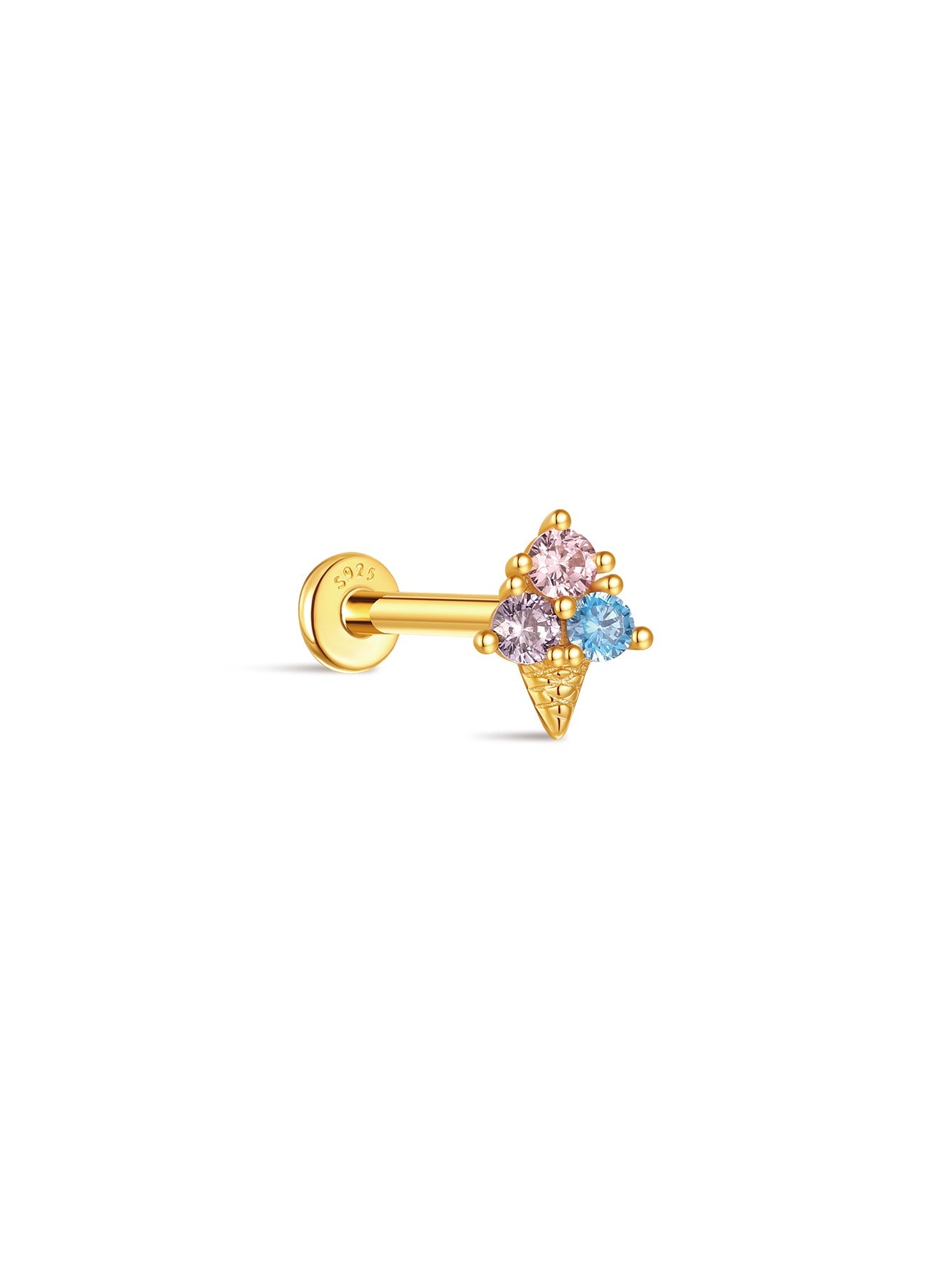 925 Sterling Silver Seaspritz Ice Cream Flatback