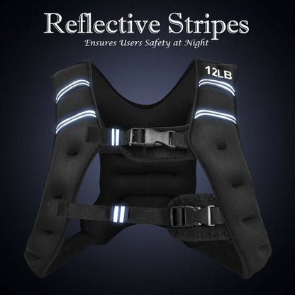 StridrEdge: Adjustable Weighted Vest Workout Equipment with Reflective Stripe