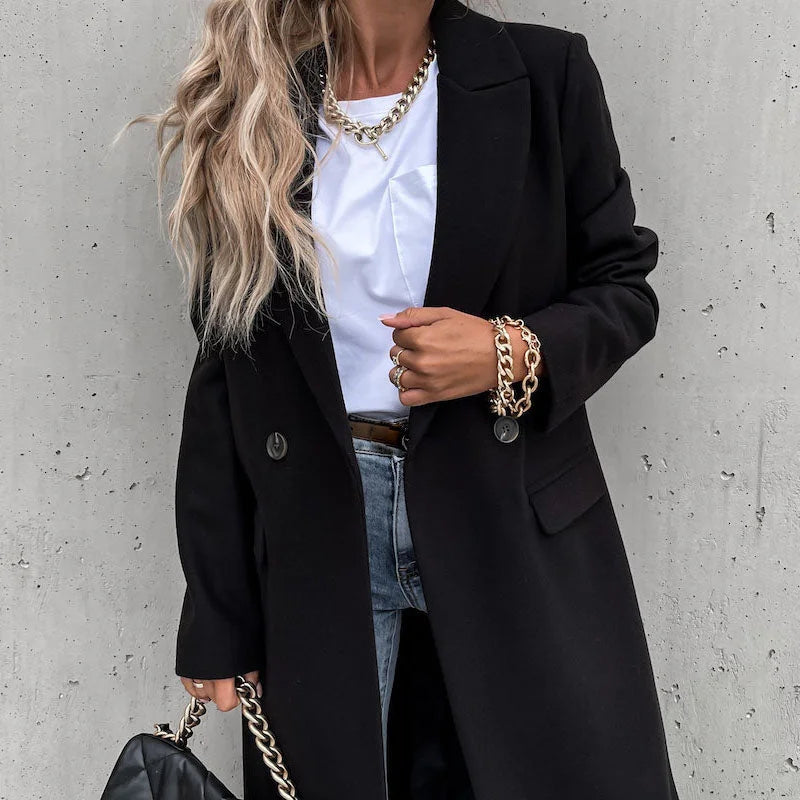 Aaliyah – Classic Winter Coat with Lapels