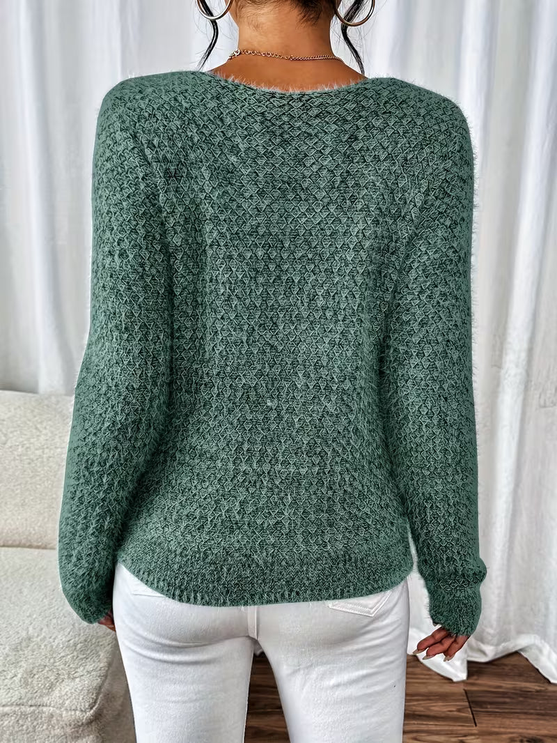 Aderah - Loose Fit V-Neck Sweater