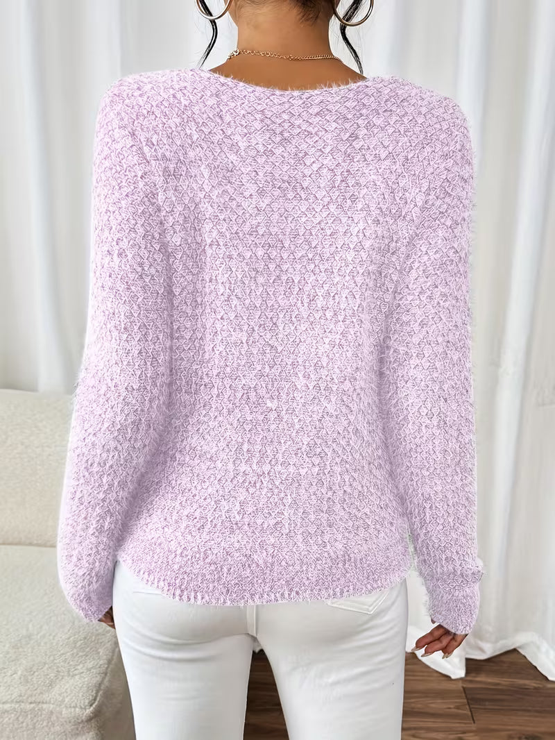 Aderah - Loose Fit V-Neck Sweater