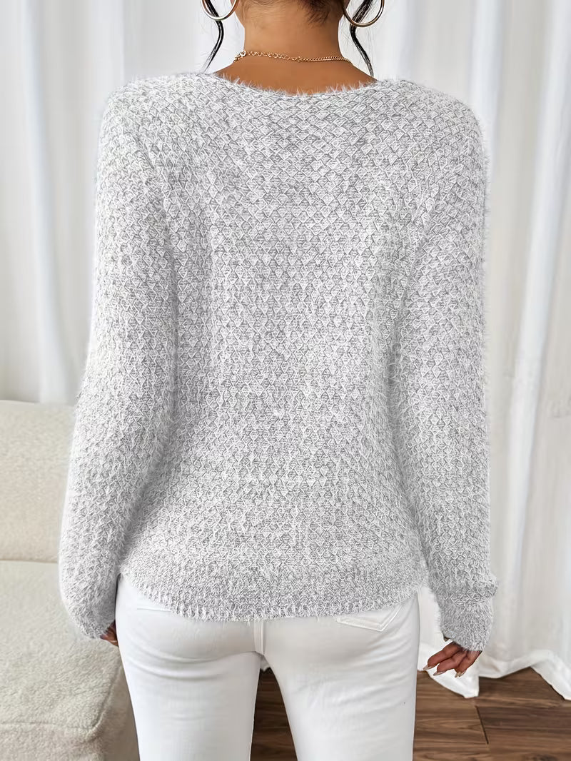 Aderah - Loose Fit V-Neck Sweater