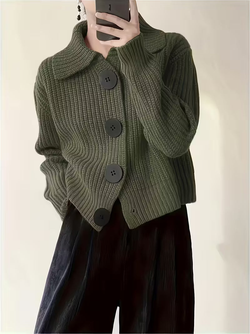 Agnetha – Knitted Sweater with Large Buttons