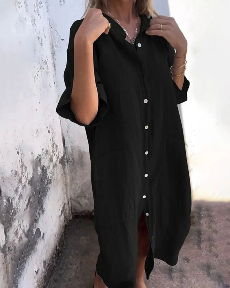 Aguilera – Stylish Shirt Dress with Buttons