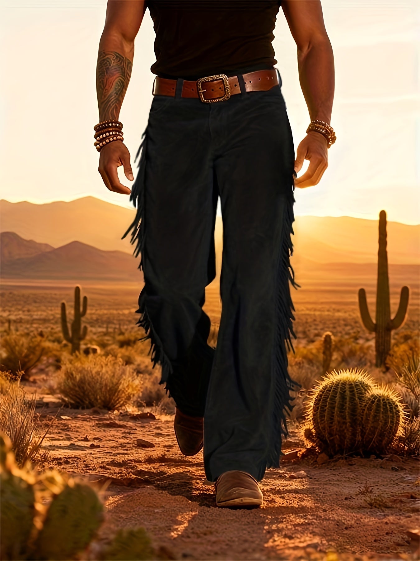 Altan – Casual Retro Western Pants with Fringes
