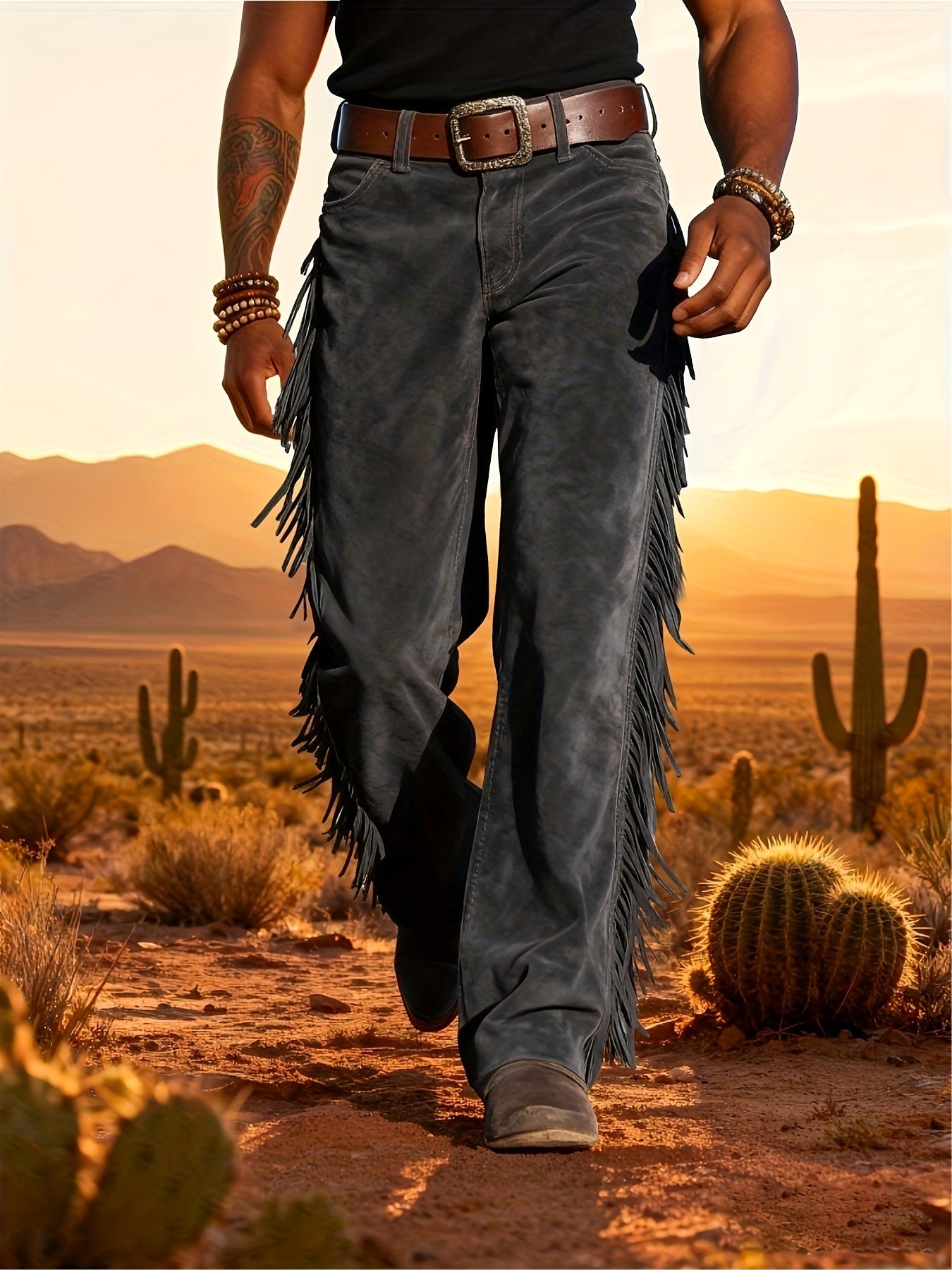 Altan – Casual Retro Western Pants with Fringes