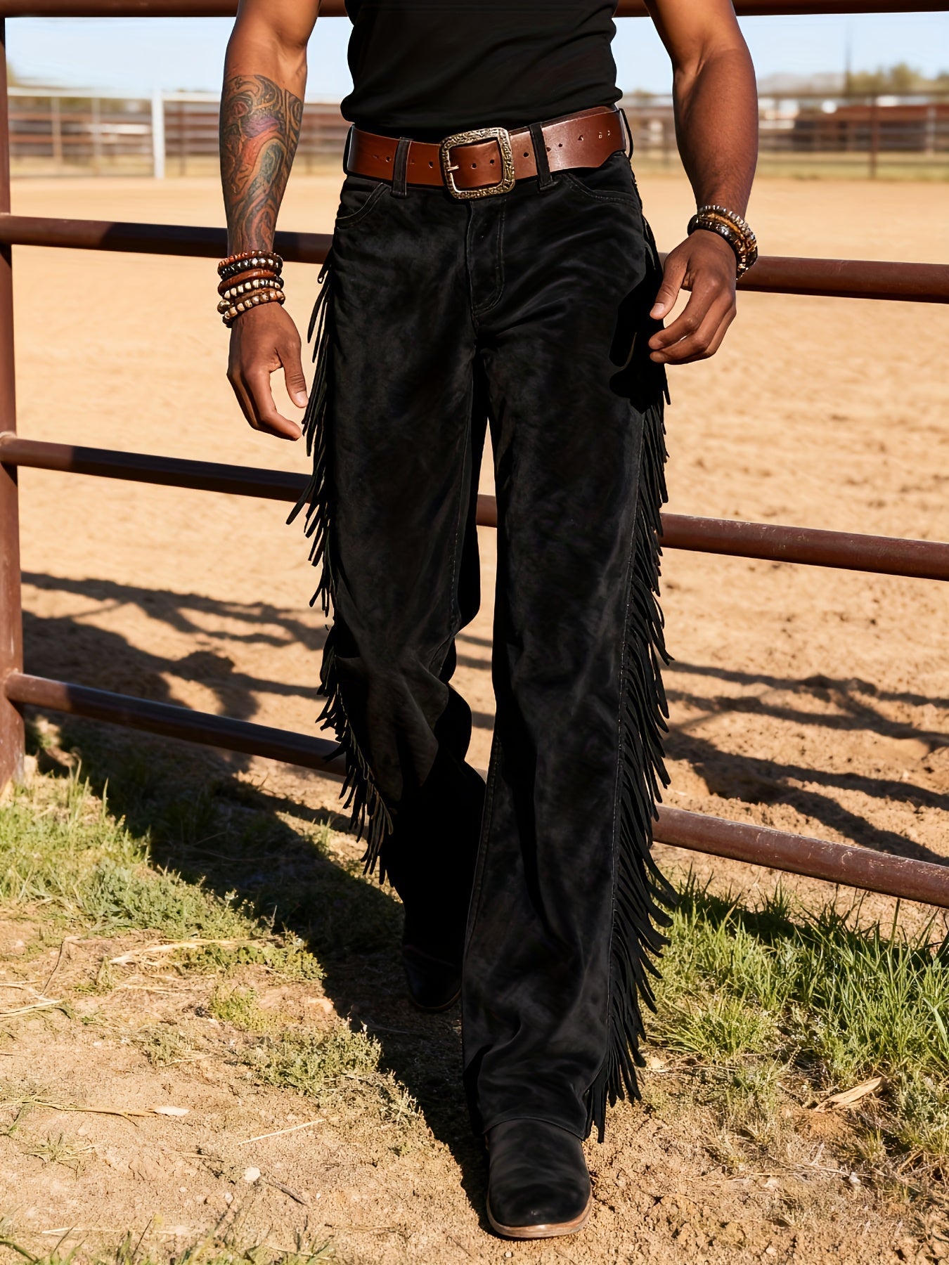 Altan – Casual Retro Western Pants with Fringes