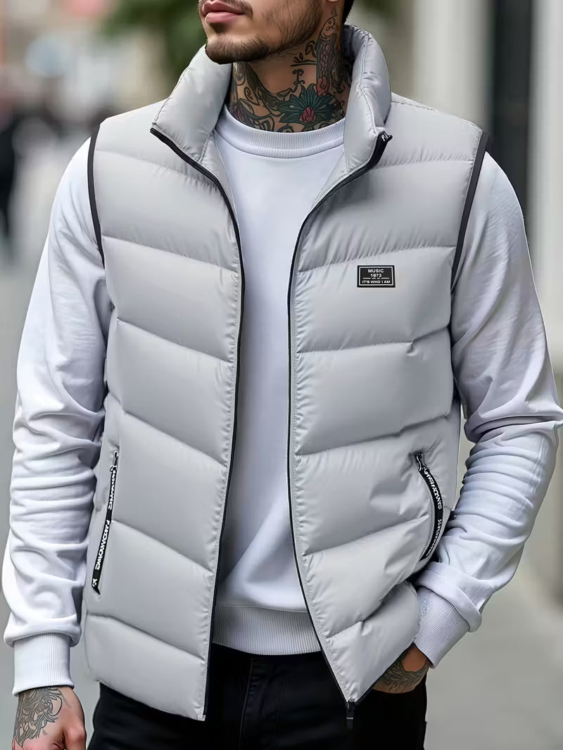 Amaury - Casual Puffer Vest with Zipper